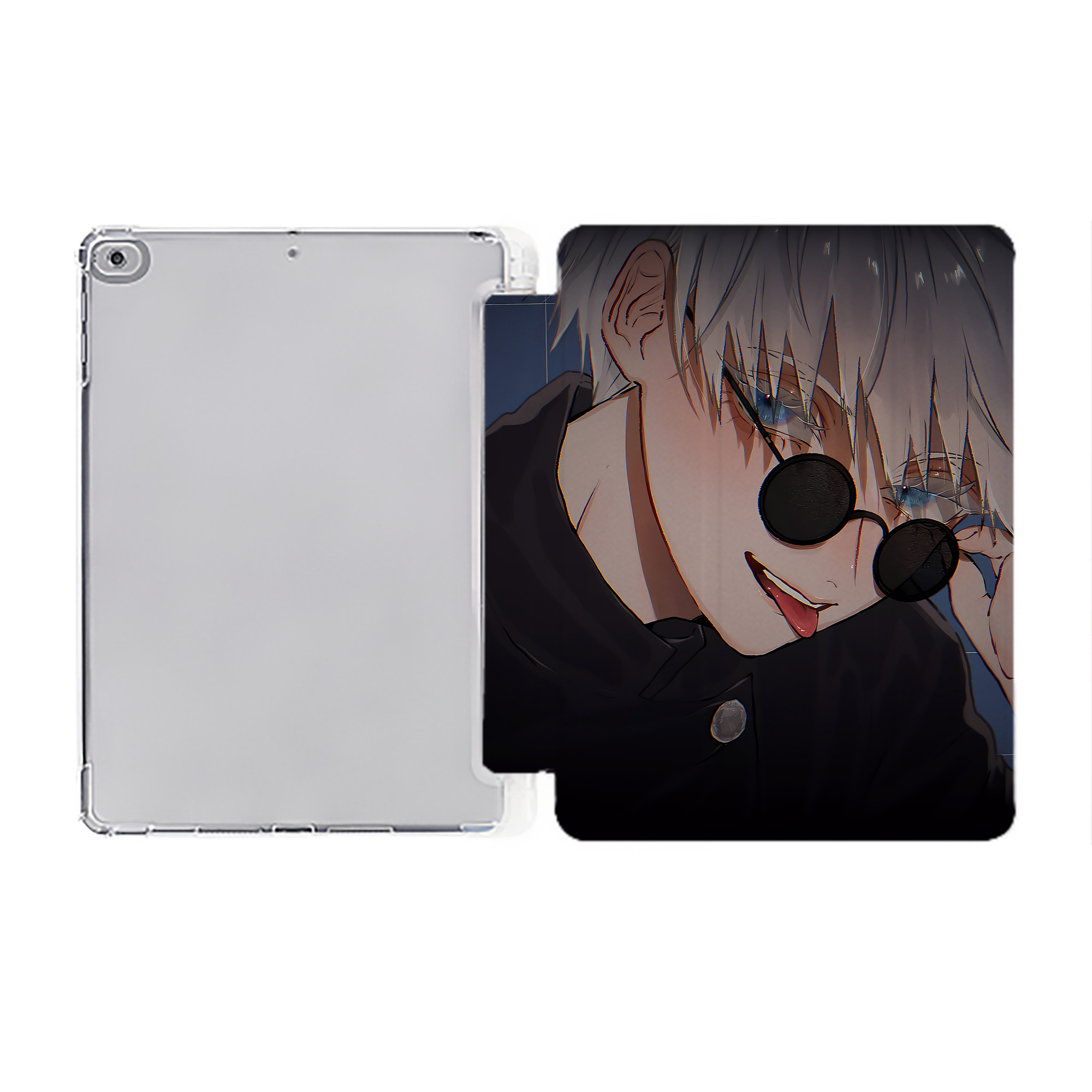 （画像用） 呪術廻戦 Jujutsu Kaisen IPad ケース ペン収納付き 三つ折りスタンド PUレザー×シリコン 対応機種9.5/10.5/10.9インチ